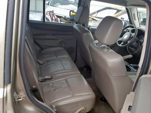 1J8HG48K96C206381 - 2006 JEEP COMMANDER GOLD photo 6