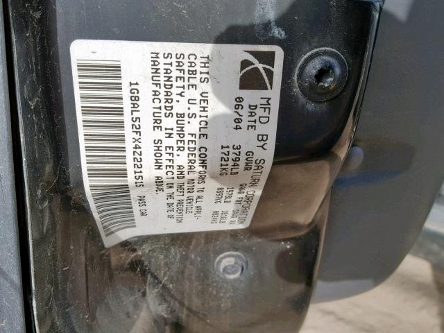 1G8AL52FX4Z221515 - 2004 SATURN ION LEVEL GREEN photo 10