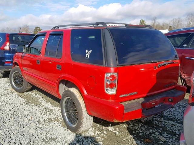 1GNDT13W12K164788 - 2002 CHEVROLET BLAZER RED photo 3