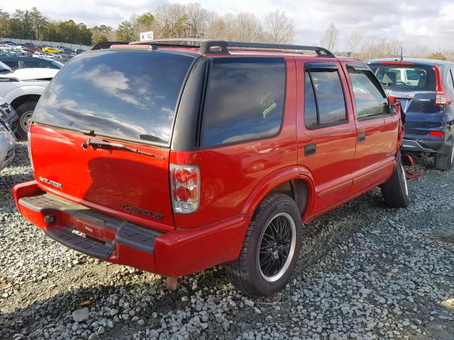 1GNDT13W12K164788 - 2002 CHEVROLET BLAZER RED photo 4