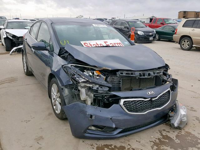 KNAFX4A82E5119516 - 2014 KIA FORTE EX BLUE photo 1