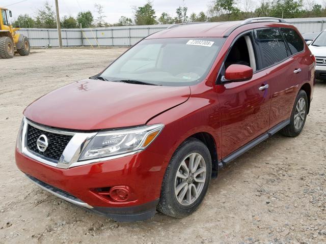 5N1AR2MN8EC642074 - 2014 NISSAN PATHFINDER RED photo 2