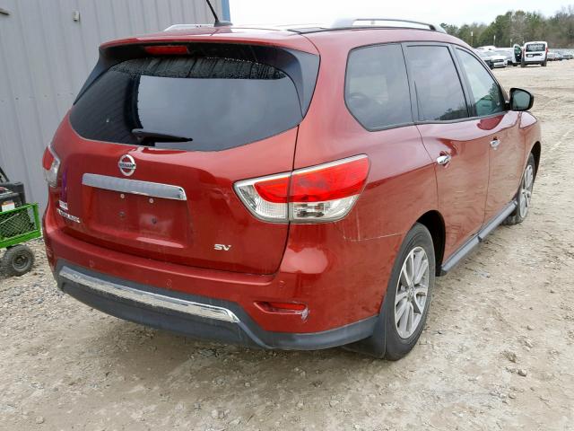 5N1AR2MN8EC642074 - 2014 NISSAN PATHFINDER RED photo 4