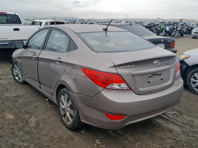 KMHCU4AE9DU314193 - 2013 HYUNDAI ACCENT GLS BROWN photo 3