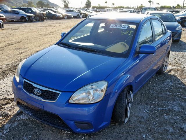 KNADH4A31A6701412 - 2010 KIA RIO LX BLUE photo 2