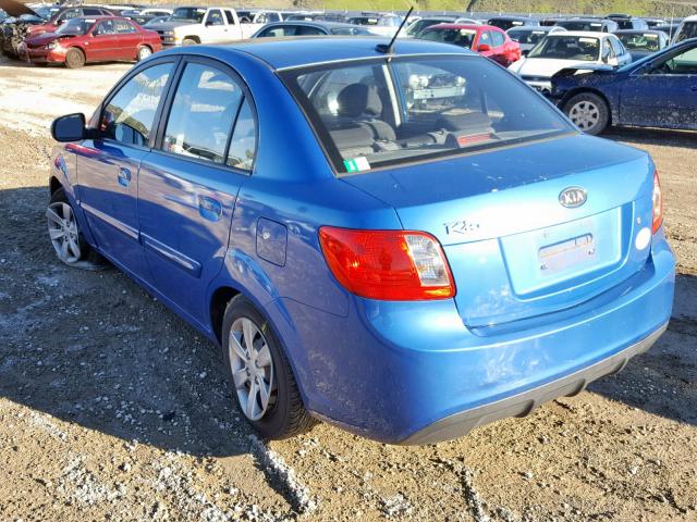 KNADH4A31A6701412 - 2010 KIA RIO LX BLUE photo 3