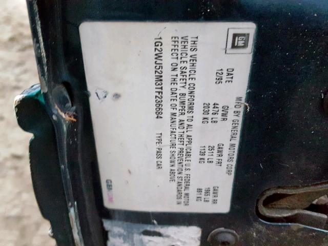 1G2WJ52M3TF236684 - 1996 PONTIAC GRAND PRIX BLUE photo 10