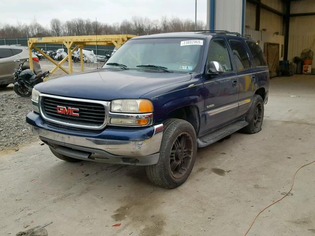 1GKEK13T91R201036 - 2001 GMC YUKON BLUE photo 2