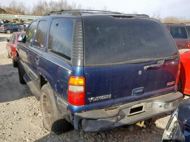 1GKEK13T91R201036 - 2001 GMC YUKON BLUE photo 3