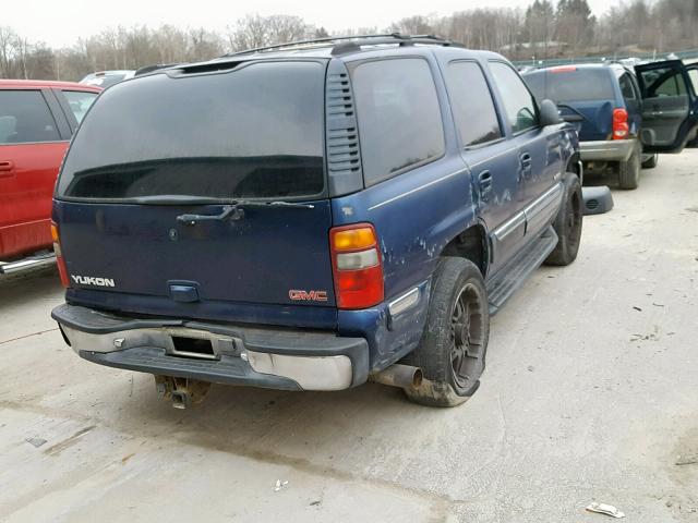 1GKEK13T91R201036 - 2001 GMC YUKON BLUE photo 4