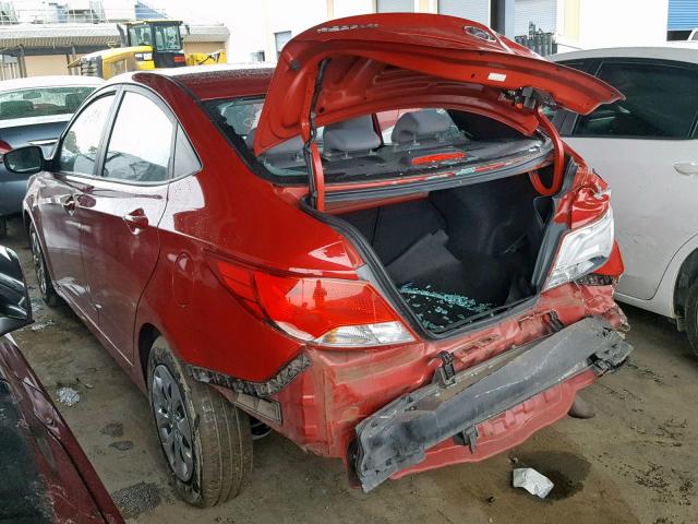 KMHCT4AE2GU018911 - 2016 HYUNDAI ACCENT SE RED photo 3