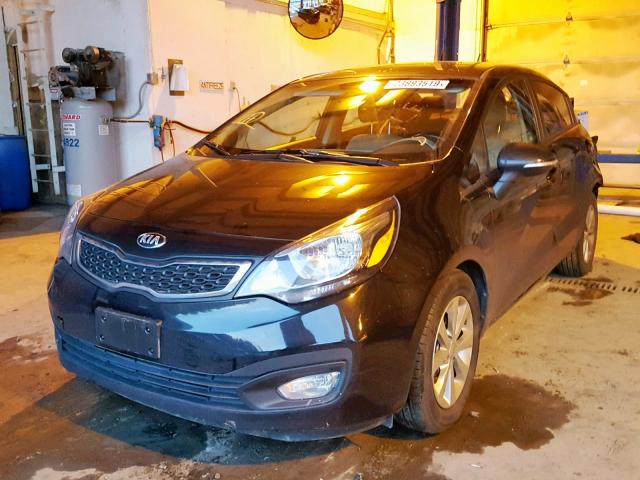 KNADN4A31F6499722 - 2015 KIA RIO EX BLACK photo 2