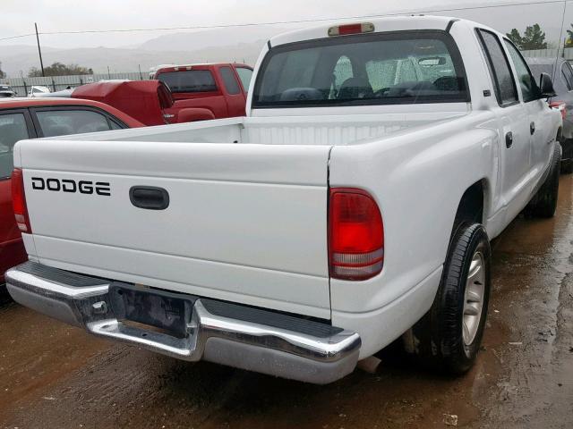 1B7GL2AN91S101572 - 2001 DODGE DAKOTA QUA WHITE photo 4