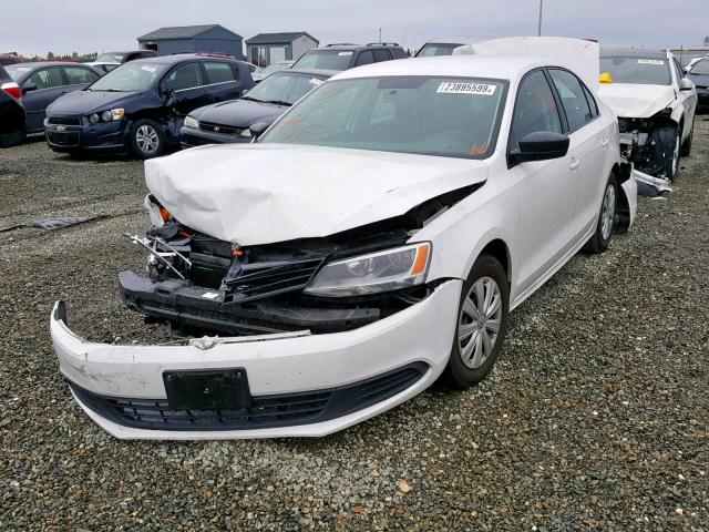 3VW1K7AJ5BM307644 - 2011 VOLKSWAGEN JETTA BASE WHITE photo 2