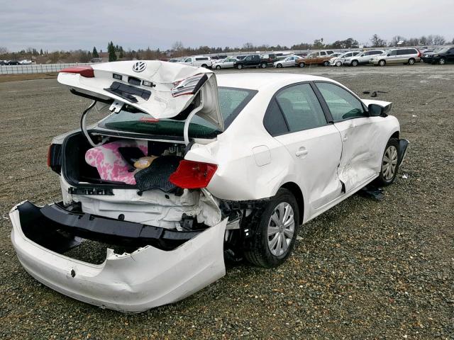 3VW1K7AJ5BM307644 - 2011 VOLKSWAGEN JETTA BASE WHITE photo 4