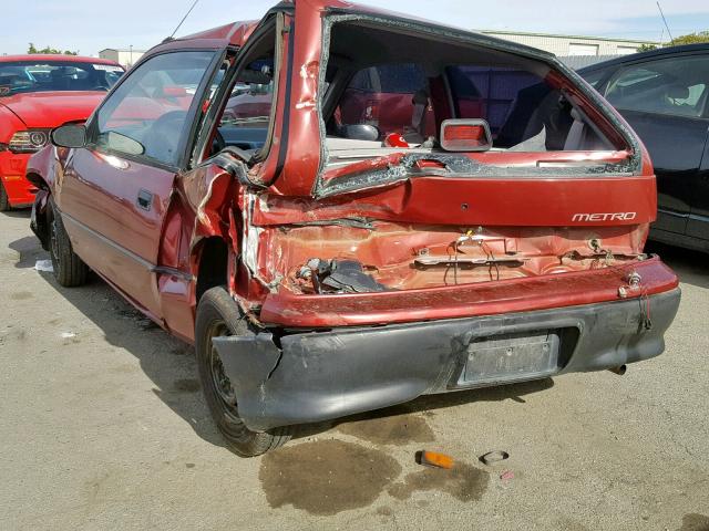 2C1MR246XP6773011 - 1993 GEO METRO MAROON photo 3