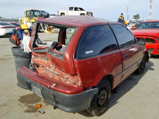 2C1MR246XP6773011 - 1993 GEO METRO MAROON photo 4