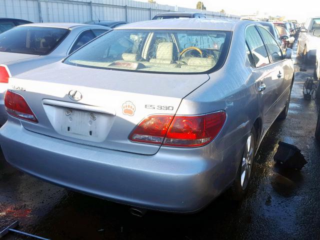 JTHBA30G955141016 - 2005 LEXUS ES 330 SILVER photo 4