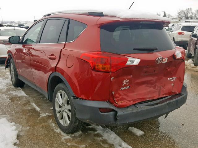 2T3DFREV6EW136919 - 2014 TOYOTA RAV4 LIMIT RED photo 3