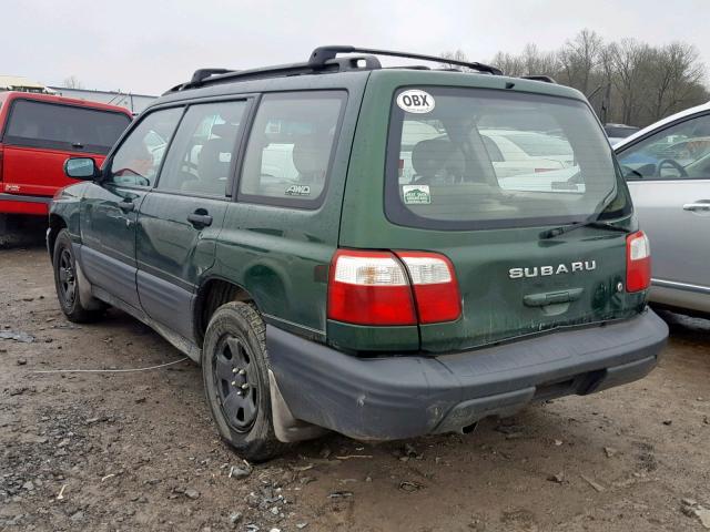 JF1SF635X2H741705 - 2002 SUBARU FORESTER L GREEN photo 3