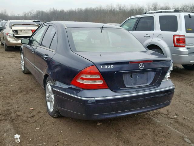 WDBRF64J91F081816 - 2001 MERCEDES-BENZ C 320 BLUE photo 3