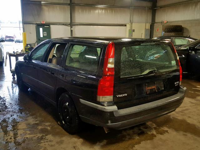 YV1SW58D412039041 - 2001 VOLVO V70 2.4T BLACK photo 3