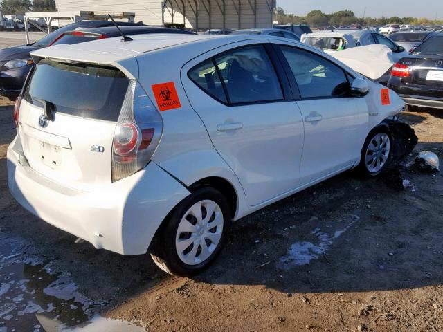 JTDKDTB39C1515017 - 2012 TOYOTA PRIUS C WHITE photo 4