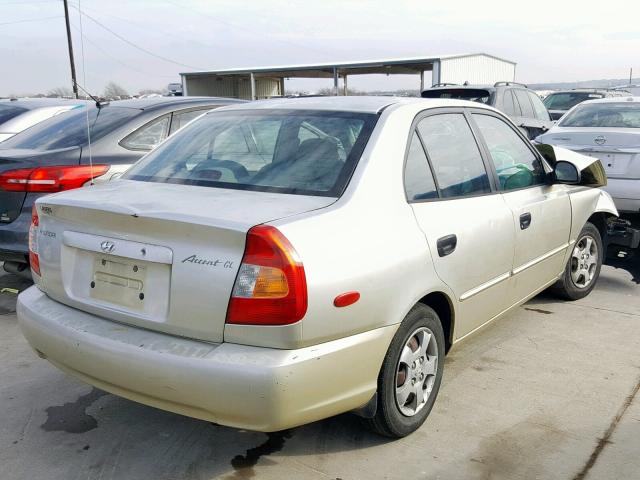 KMHCG45C12U355155 - 2002 HYUNDAI ACCENT GL SILVER photo 4