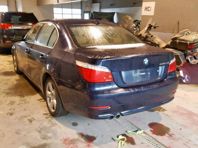 WBANV93598CZ66700 - 2008 BMW 5 SERIES BLUE photo 3