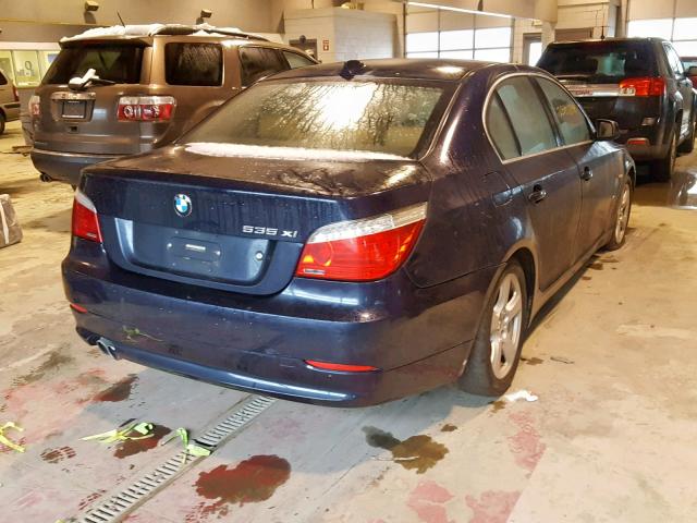 WBANV93598CZ66700 - 2008 BMW 5 SERIES BLUE photo 4