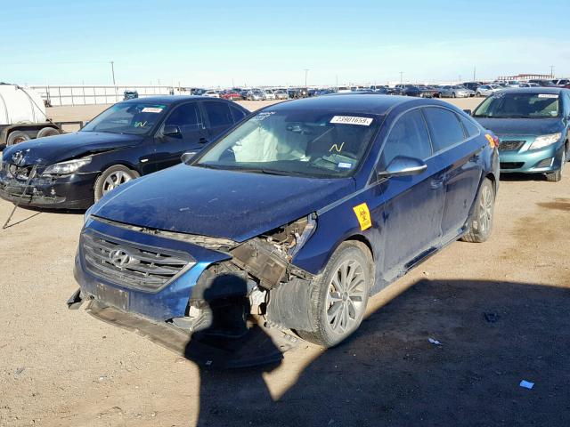 5NPE34AF3GH266570 - 2016 HYUNDAI SONATA SPO BLUE photo 2