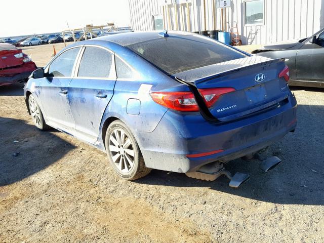 5NPE34AF3GH266570 - 2016 HYUNDAI SONATA SPO BLUE photo 3