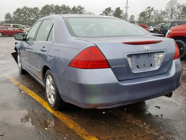 1HGCM56397A058565 - 2007 HONDA ACCORD SE BLUE photo 3