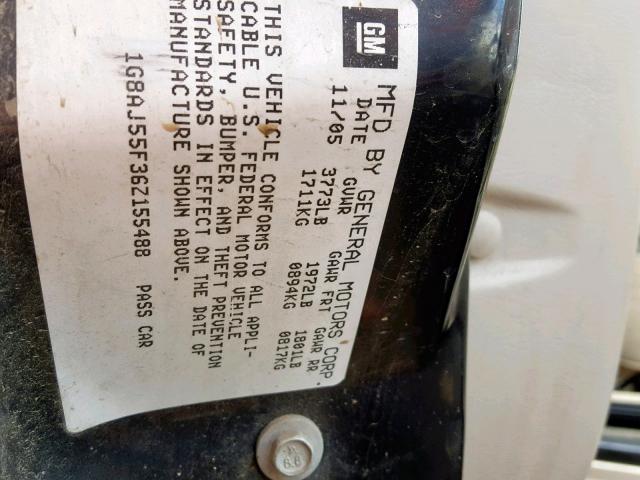 1G8AJ55F36Z155488 - 2006 SATURN ION LEVEL GOLD photo 10