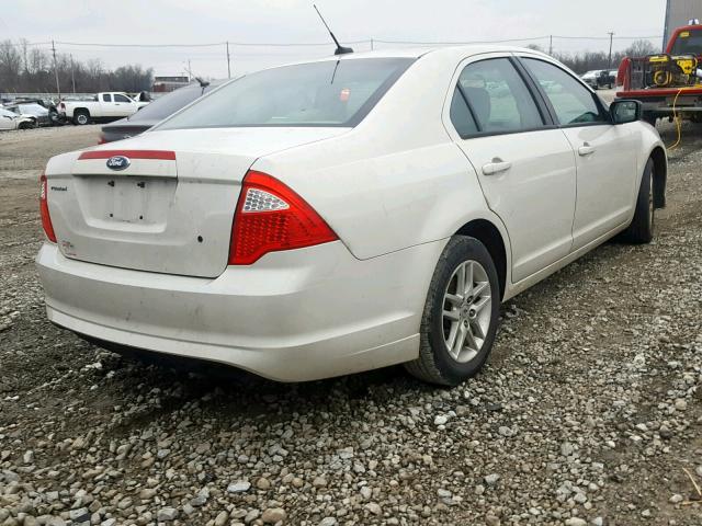 3FAHP0GA0BR268231 - 2011 FORD FUSION S WHITE photo 4