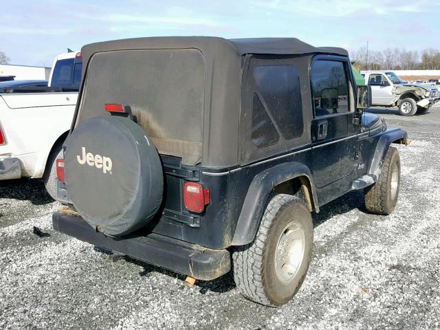 1J4FA29P11P341204 - 2001 JEEP WRANGLER / BLACK photo 4