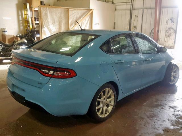 1C3CDFBA6DD226217 - 2013 DODGE DART SXT BLUE photo 4