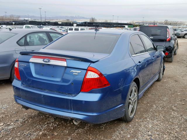 3FAHP0DC2AR372336 - 2010 FORD FUSION SPO BLUE photo 4