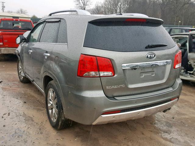 5XYKWDA21DG389570 - 2013 KIA SORENTO SX GRAY photo 3