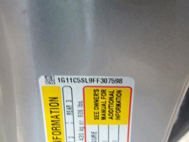 1G11C5SL9FF307598 - 2015 CHEVROLET MALIBU 1LT SILVER photo 10