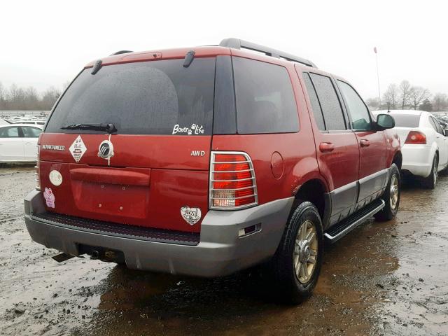 4M2ZU86K45UJ09168 - 2005 MERCURY MOUNTAINEE RED photo 4