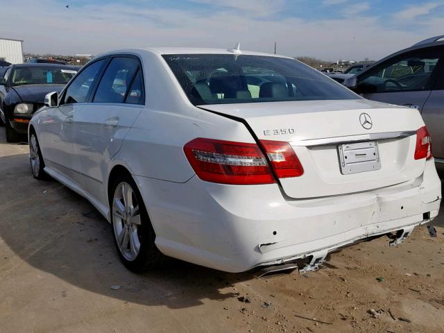 WDDHF5KB4DA765649 - 2013 MERCEDES-BENZ E 350 WHITE photo 3