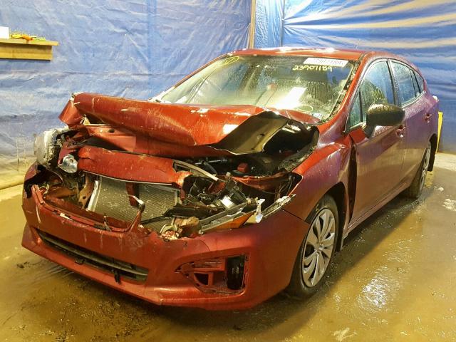 4S3GTAA65H3731063 - 2017 SUBARU IMPREZA RED photo 2