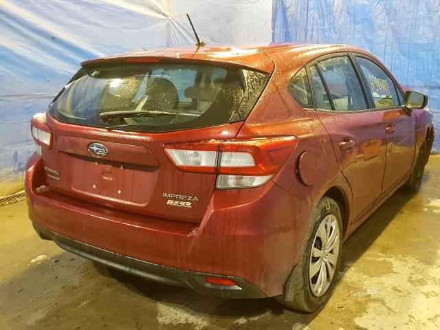 4S3GTAA65H3731063 - 2017 SUBARU IMPREZA RED photo 4