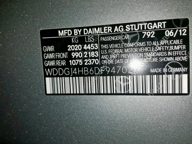 WDDGJ4HB6DF947027 - 2013 MERCEDES-BENZ C 250 GRAY photo 10