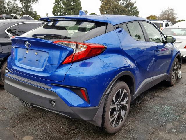 JTNKHMBXXJ1005815 - 2018 TOYOTA C-HR XLE BLUE photo 4