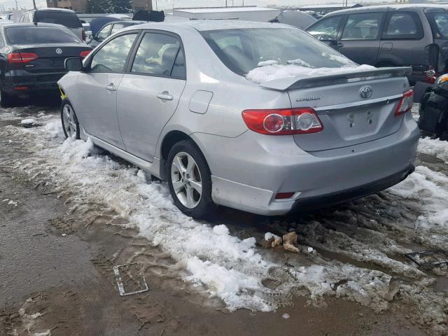 5YFBU4EE1DP081501 - 2013 TOYOTA COROLLA BA SILVER photo 3