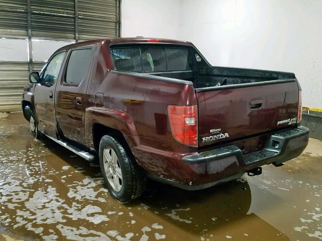 2HJYK16579H000233 - 2009 HONDA RIDGELINE BURGUNDY photo 3