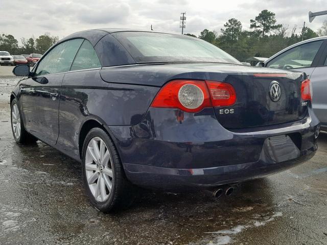 WVWFA71F77V001825 - 2007 VOLKSWAGEN EOS 2.0T L BLUE photo 3