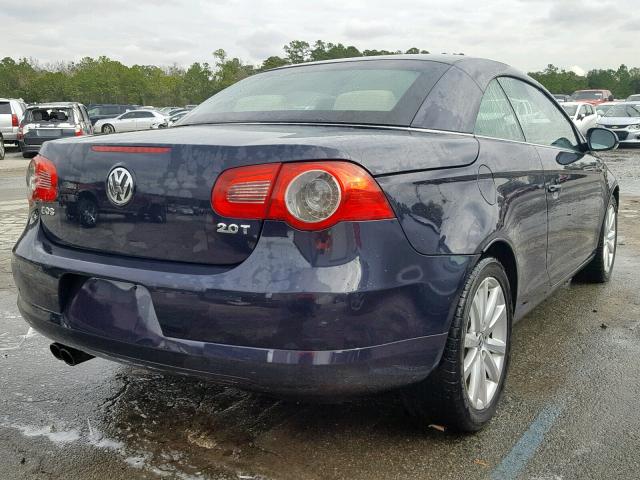 WVWFA71F77V001825 - 2007 VOLKSWAGEN EOS 2.0T L BLUE photo 4